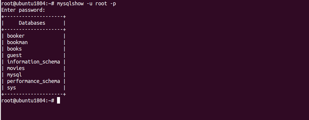 How to show list of MySQL databases Globo.Tech