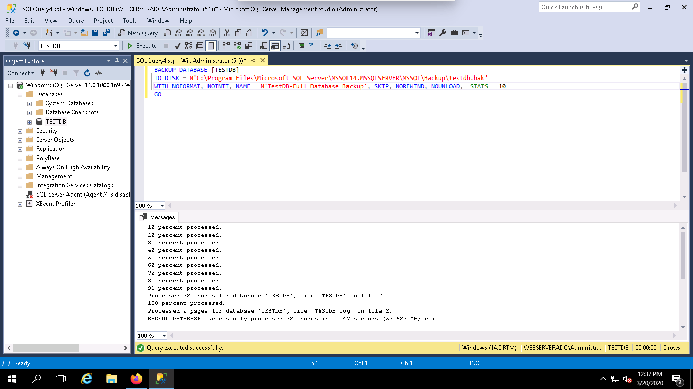 How to Backup and Restore MSSQL Database Globo.Tech