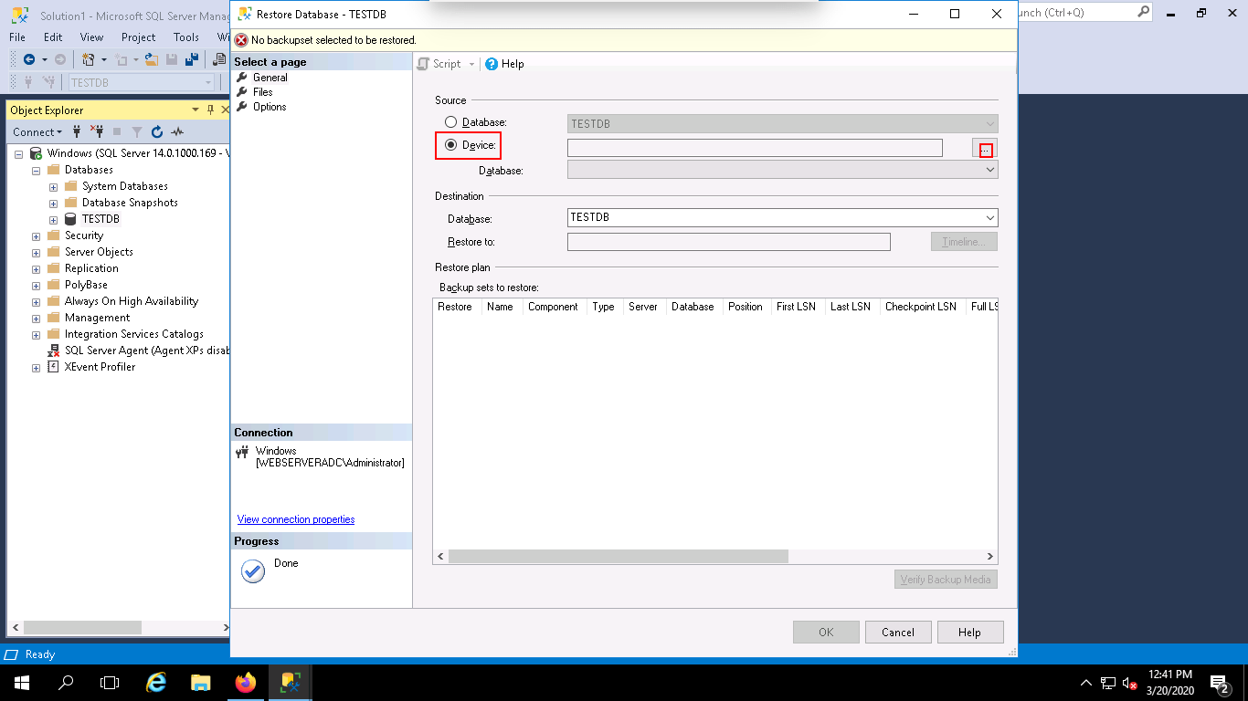 How to Backup and Restore MSSQL Database Globo.Tech