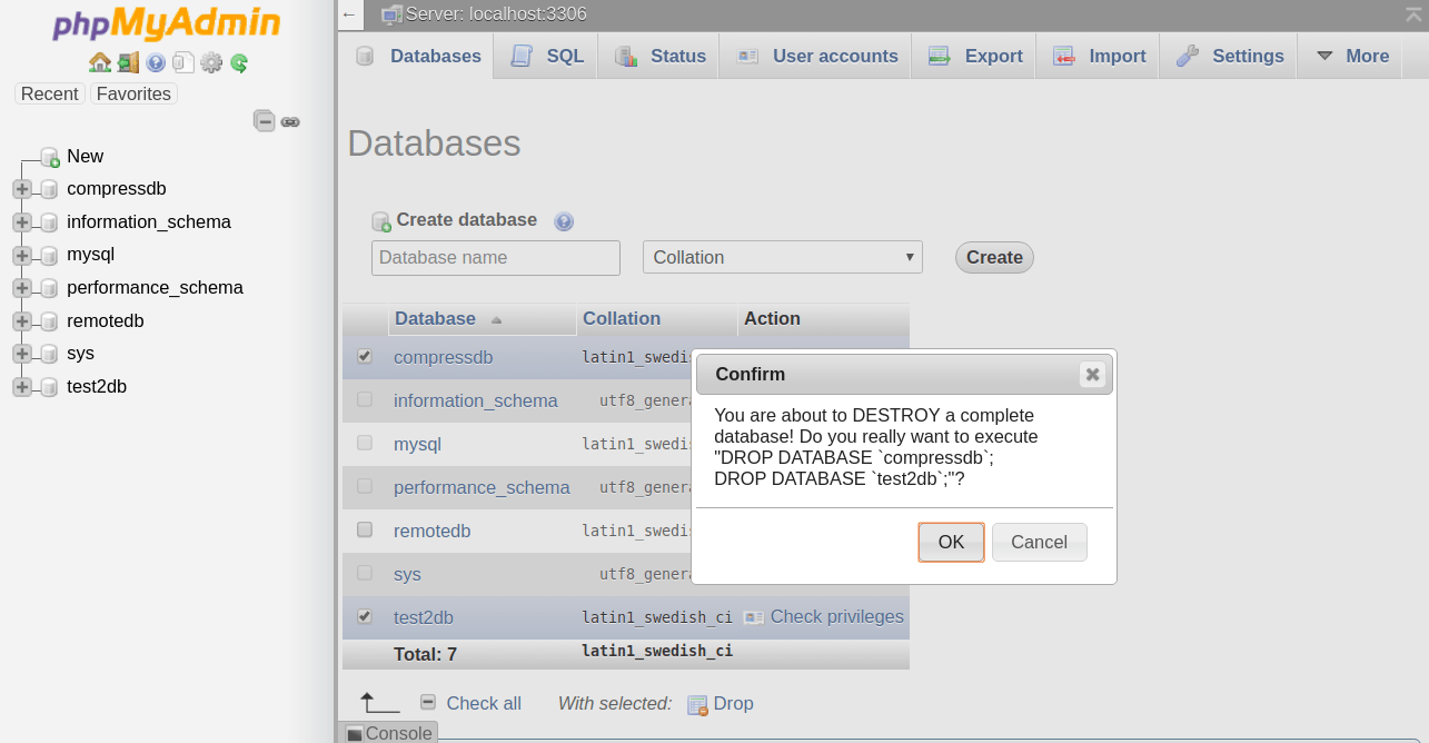 How to Delete Mysql Database Globo.Tech