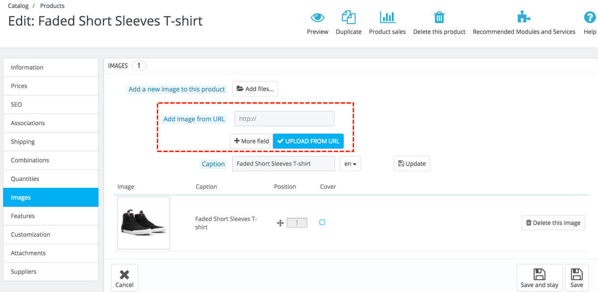 upload product image from URL module Modules