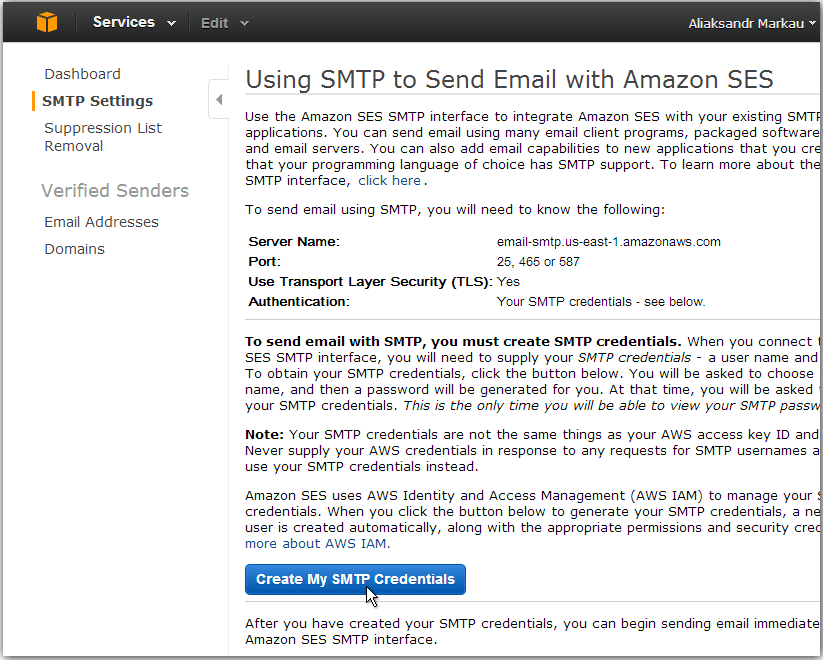 √ How to Use Amazon SES SMTP Server with EasyMail7 → GLock Software