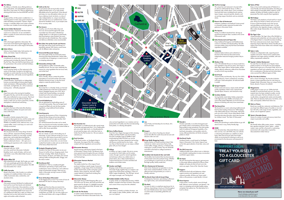 Map of Gloucester 2021 Gloucester BID Business Improvement District