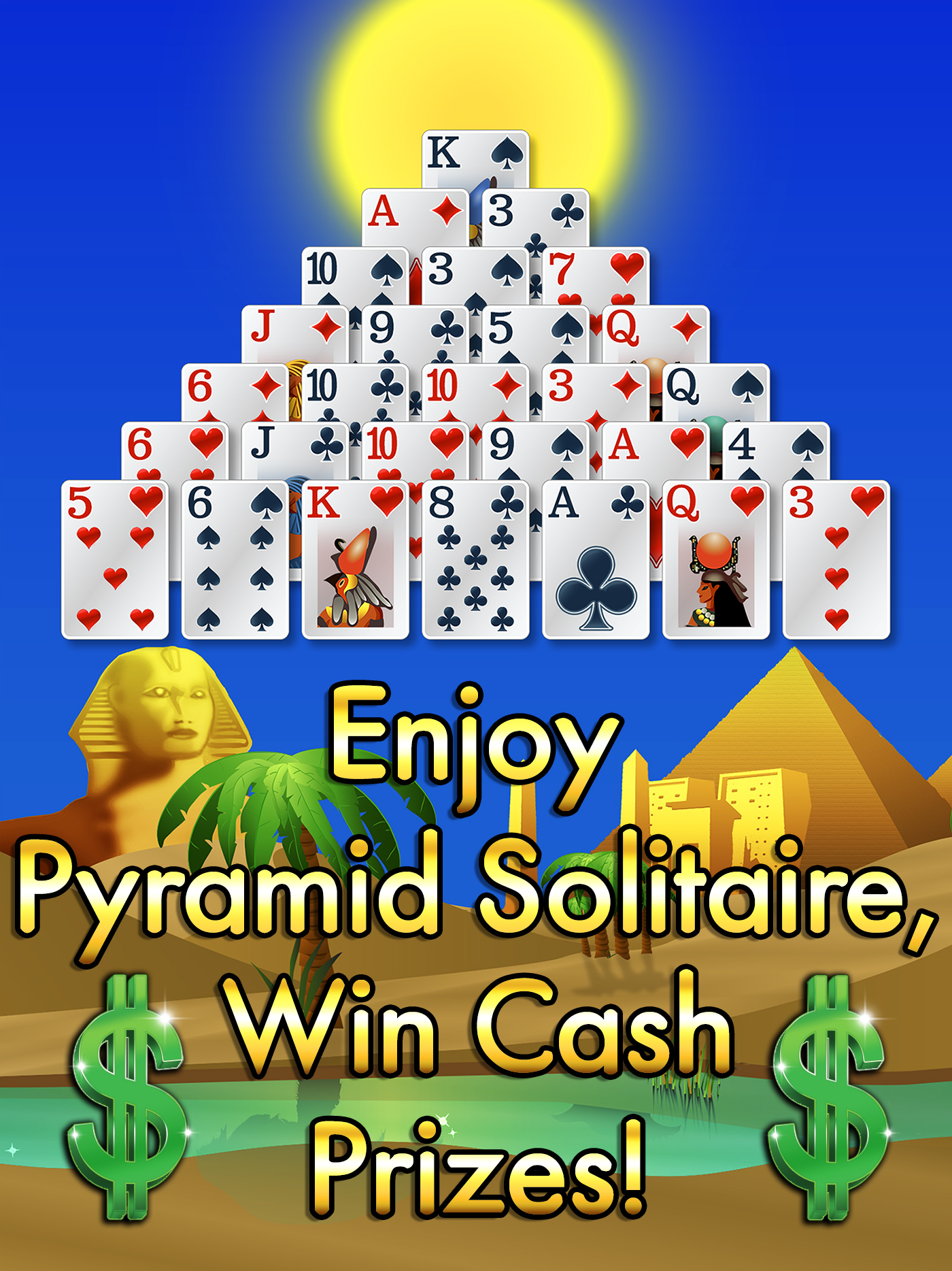 Pyramid Solitaire Royal Gold Glowing Eye Games