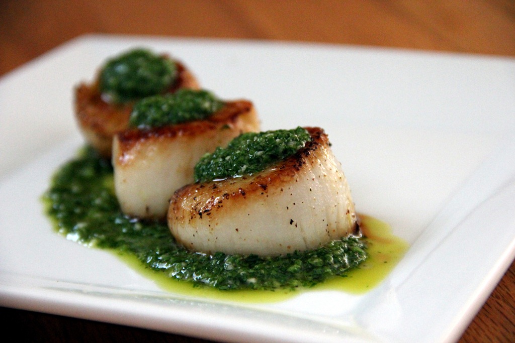 Pan Seared Scallops with Chimichurri Dressing Glow Kitchen