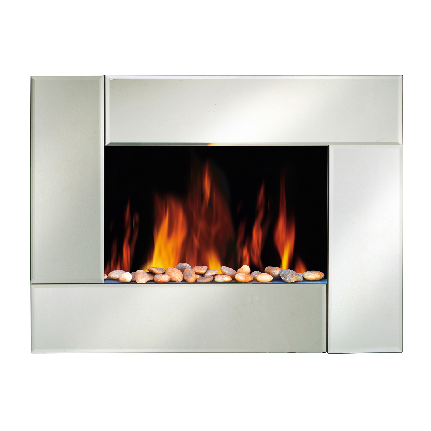 Glowmaster Chester Slim Wall Mounted Electric Mirror Glass Fireplace