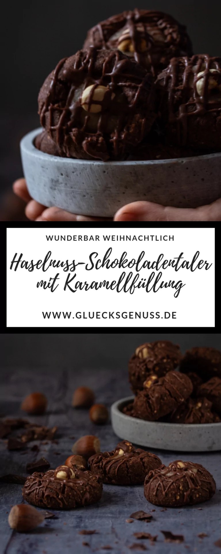 HaselnussSchokoladentaler mit Karamellfüllung / Anzeige