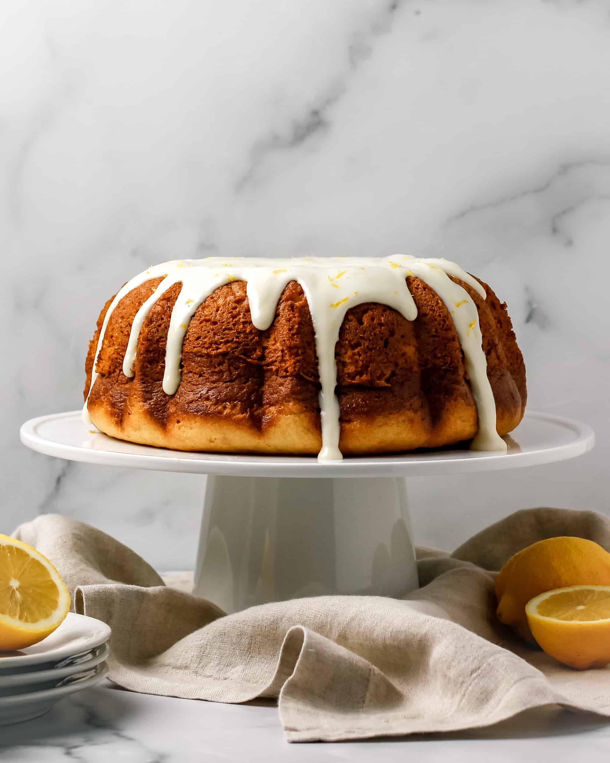 Gluten Free Lemon Bundt Cake with Lemon Cream Cheese Frosting