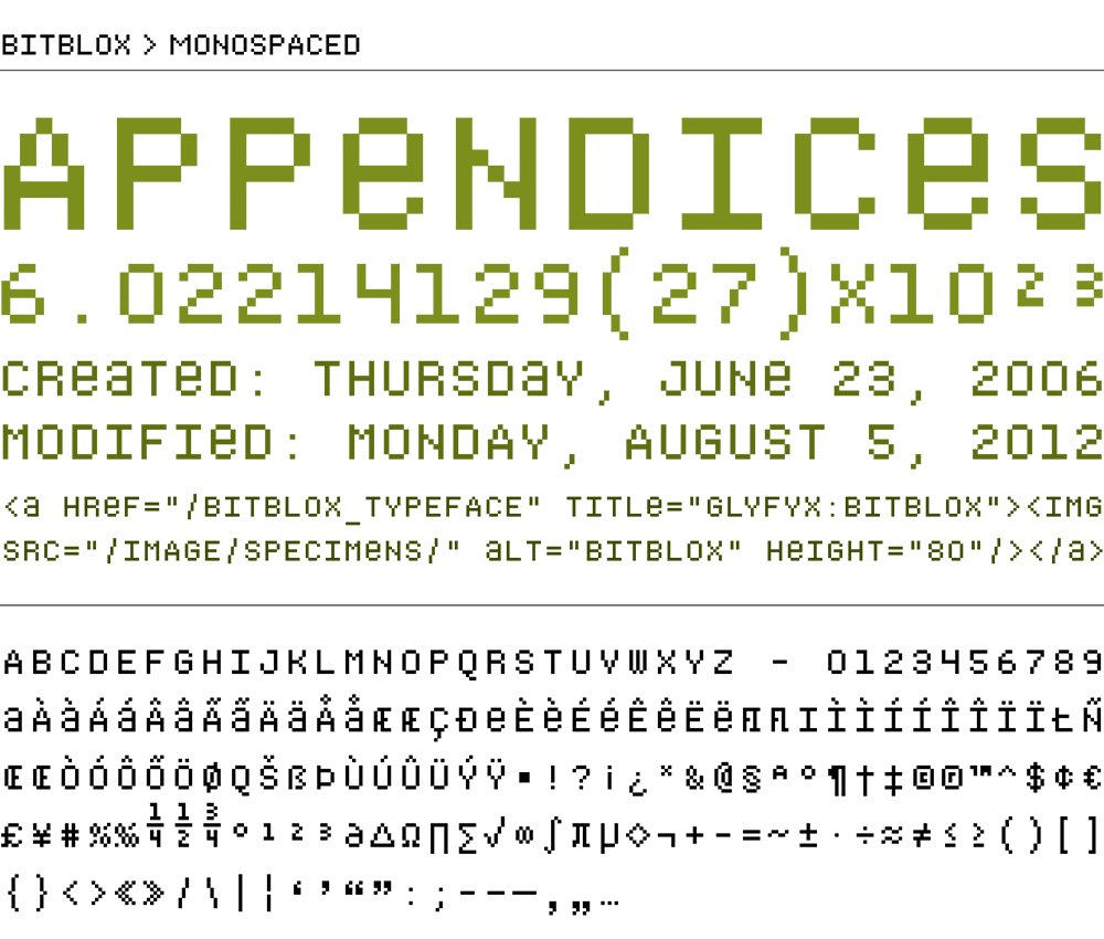 Bitblox Monospaced Font Glyfyx