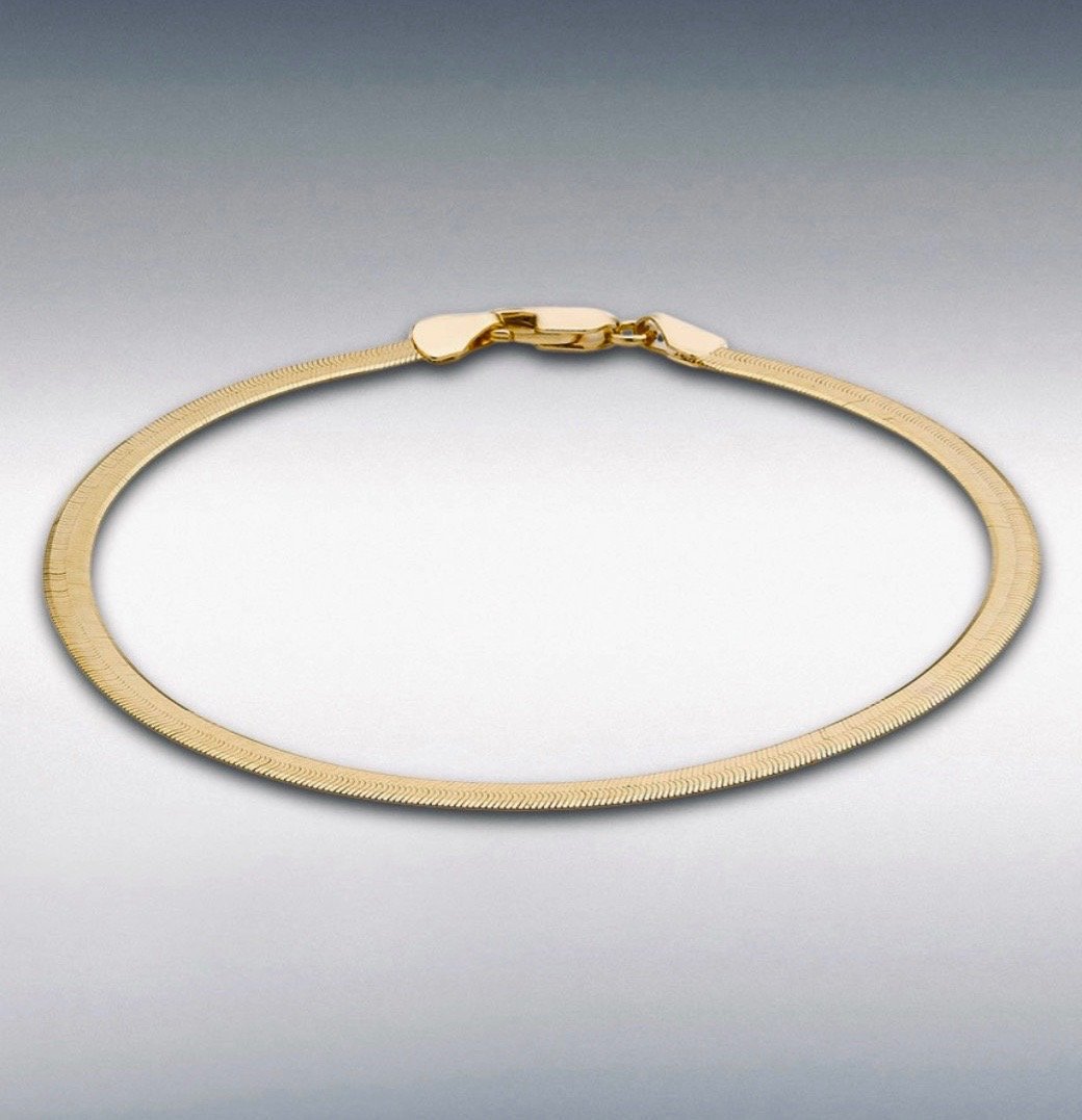 9ct yellow Gold Herringbone bracelet G Mantella Ltd