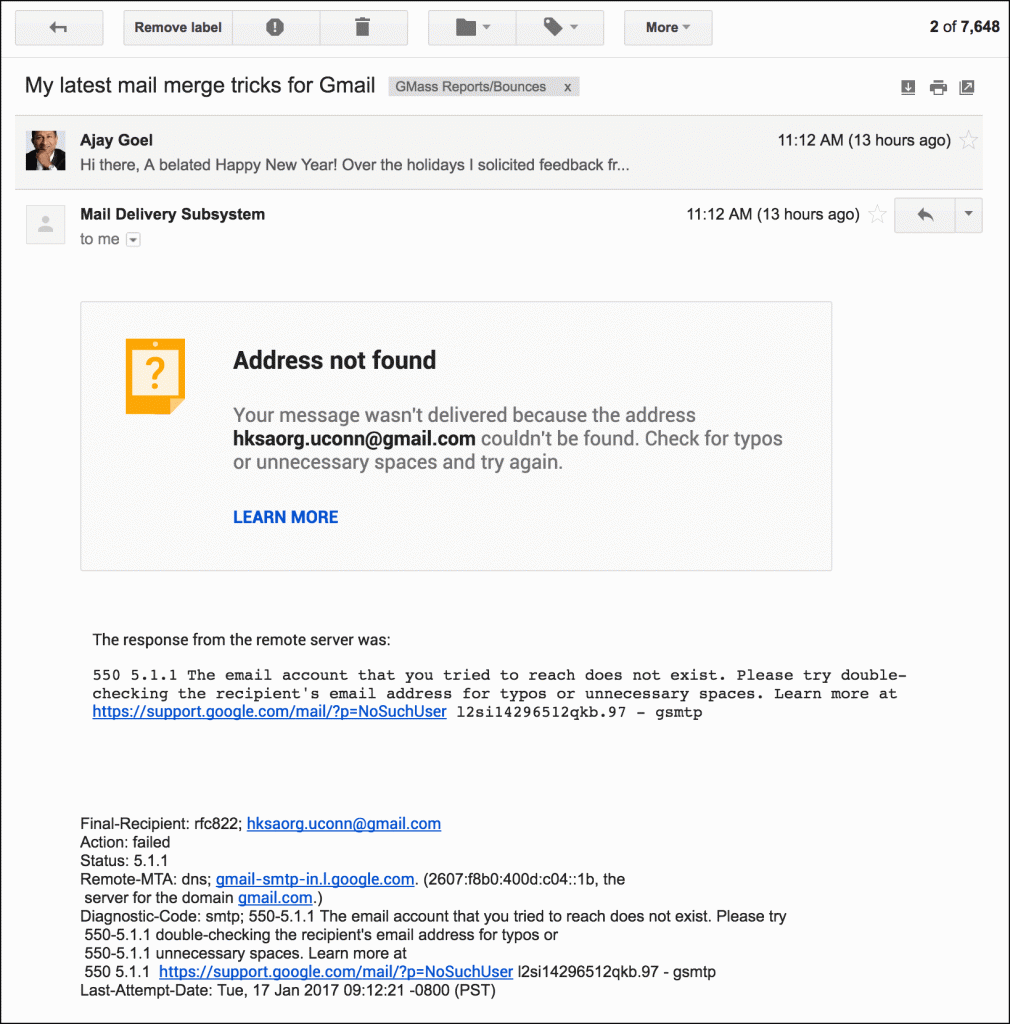 Gmail rolls out a new and prettier bounce notification format