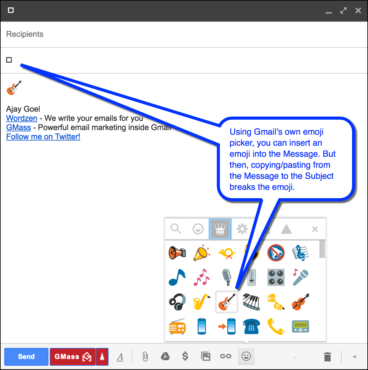 How to use emojis in your Gmail email marketing campaigns