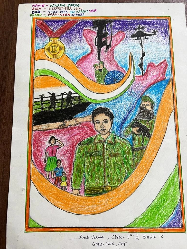 Painting done by students under Project Veer Gatha. Govt. Model Sr