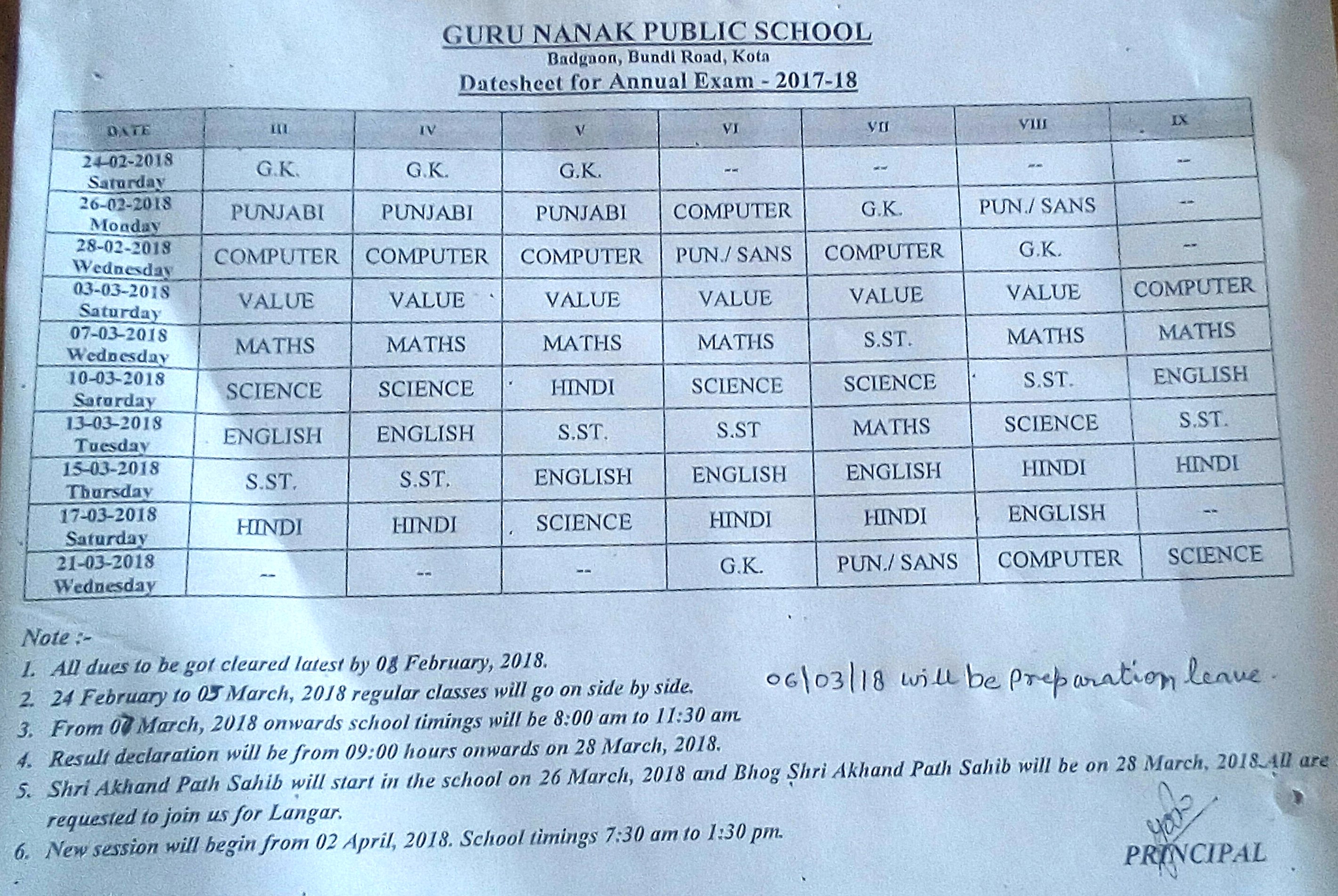 Circular & Downloads Guru Nanak Public School