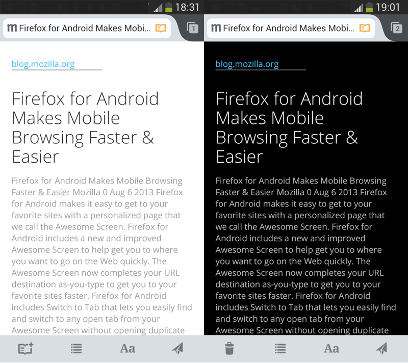 FireFox Android App Update Brings Night Mode For Reader And Much More