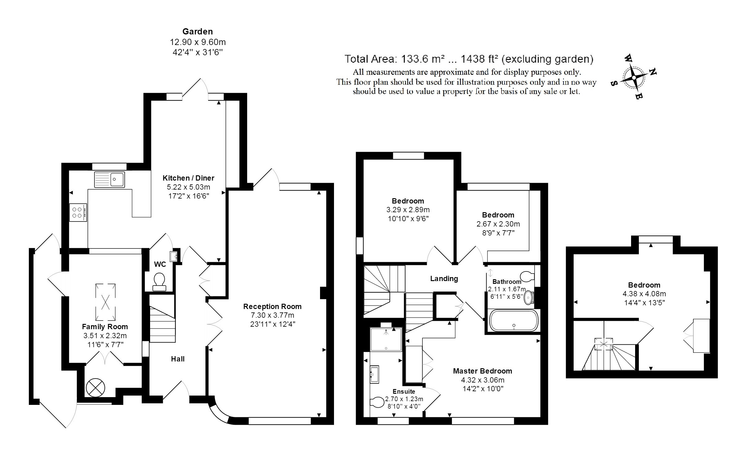 Godfrey & Barr Estate Agents Floorplan for Ludlow Way, Hampstead