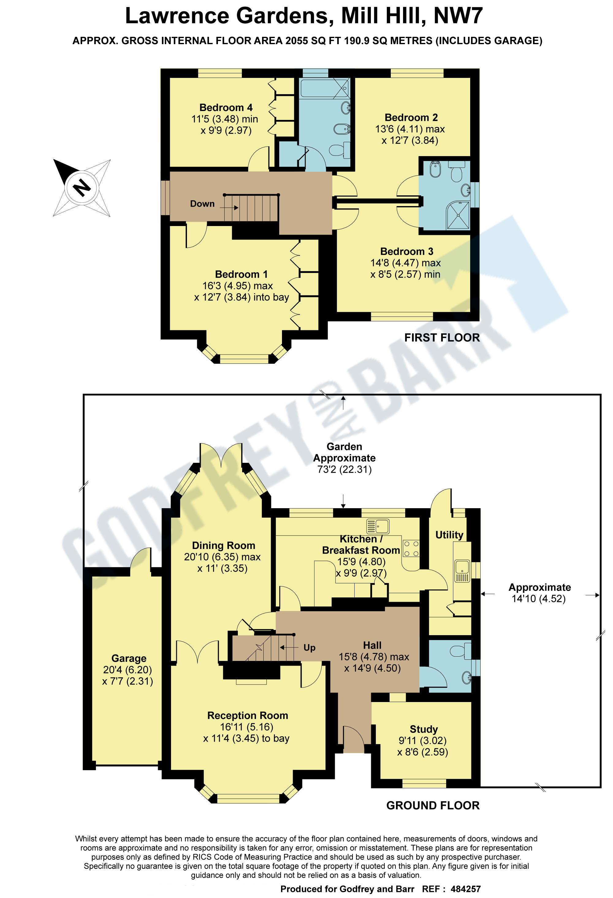 Godfrey & Barr Estate Agents Floorplan for Lawrence Gardens, Mill