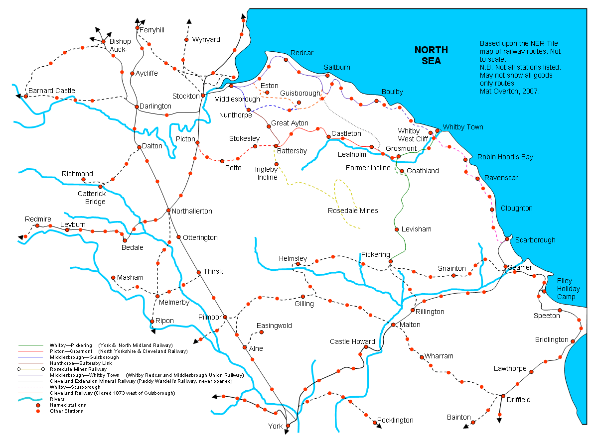 Railway Map of Yorkshire God's Own County