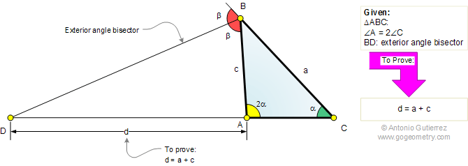 Online Geometry Problem 513 Triangle, Double Angle