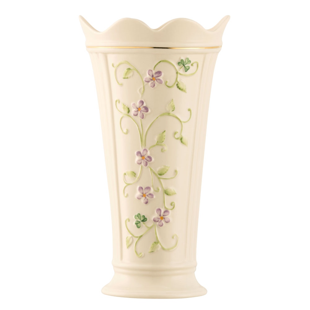 Belleek Irish Flax Vase Goldens Of Kells