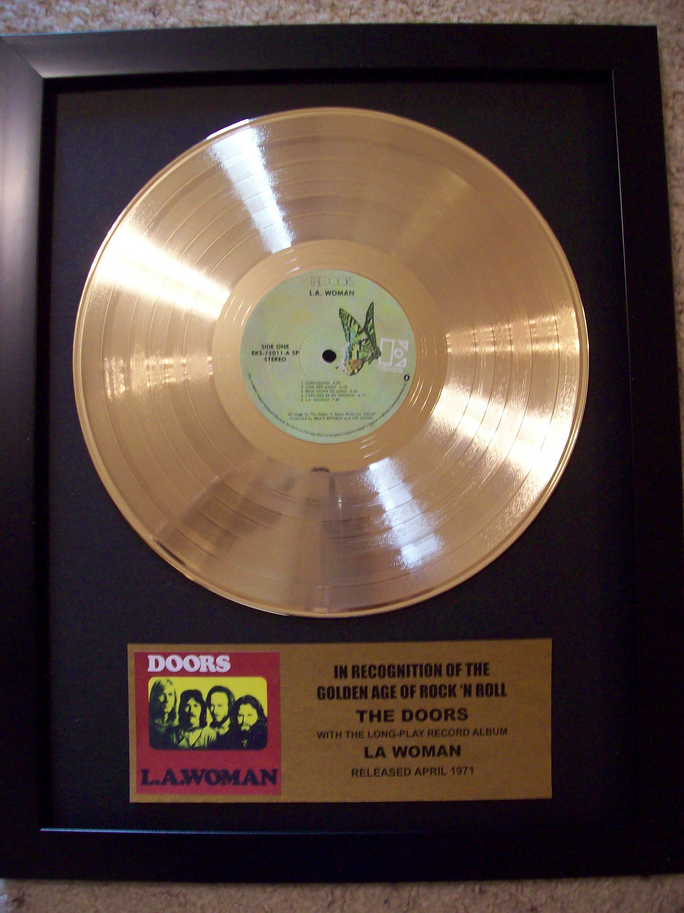The Doors LA Woman Gold Record Album