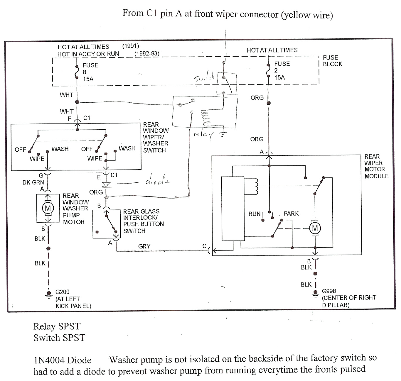 Intermittent Rear Wiper Mod