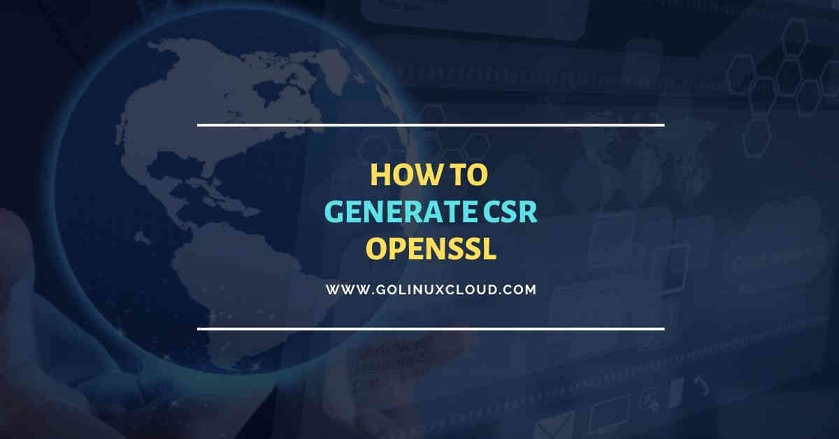 Simple steps to generate CSR using openssl with examples GoLinuxCloud