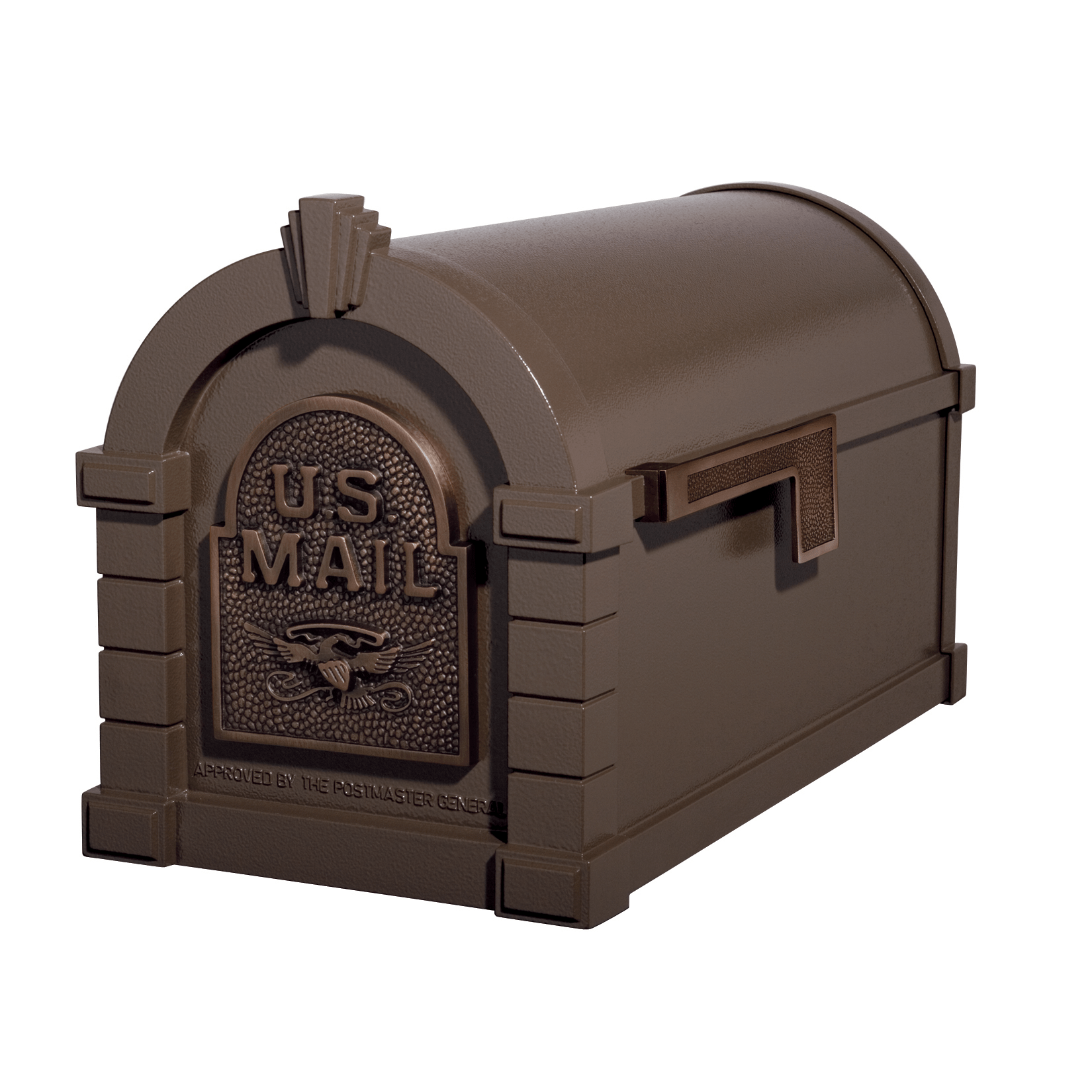 Gaines Eagle Keystone Mailboxes Bronze with Antique Bronze Go Mailboxes
