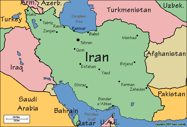 Where Is Iran Map