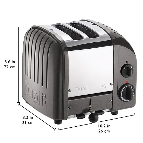 Dualit 2 Slice NewGen Toaster, Metallic Charcoal Good Home Kitchen