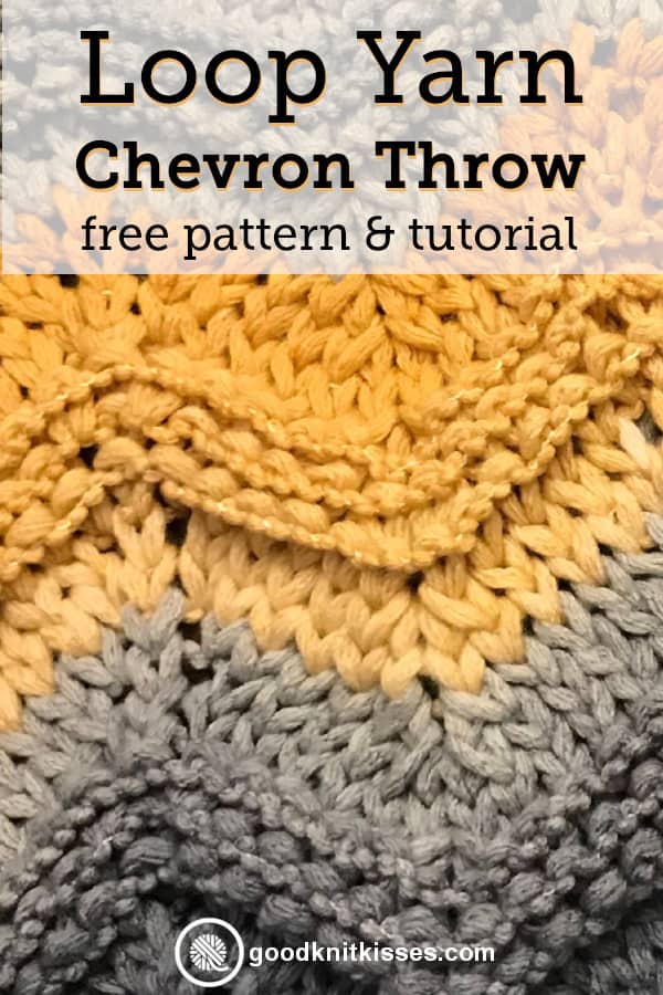 Finger Knit Chevron Blanket Loops Yarn GoodKnit Kisses