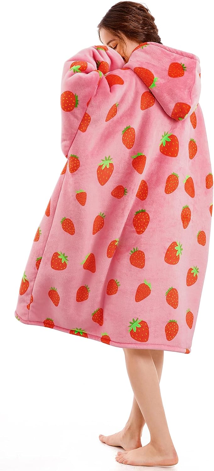 China Custom Pattern Oversized Microfiber & Sherpa Wearable Blanket