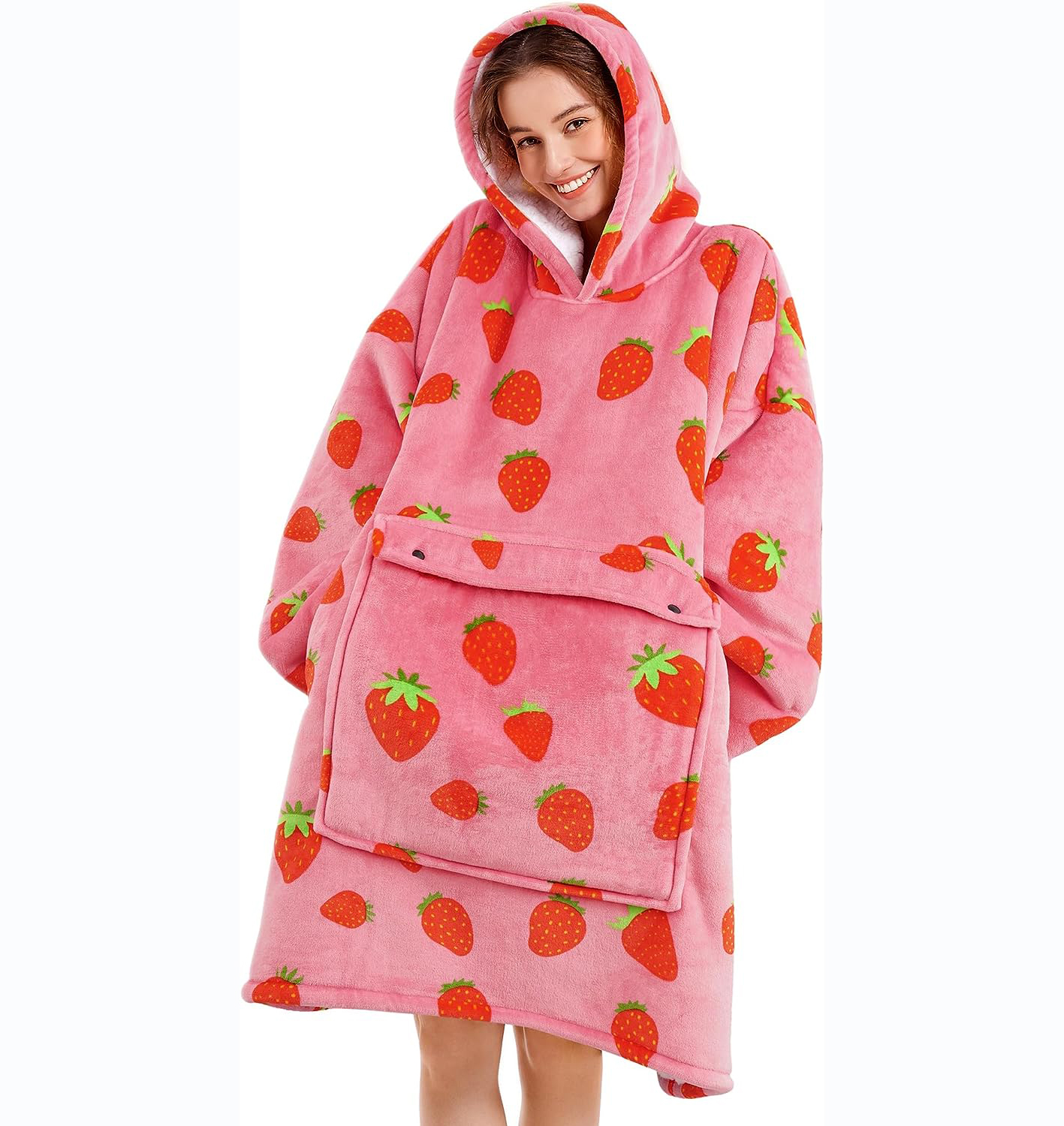 China Custom Pattern Oversized Microfiber & Sherpa Wearable Blanket