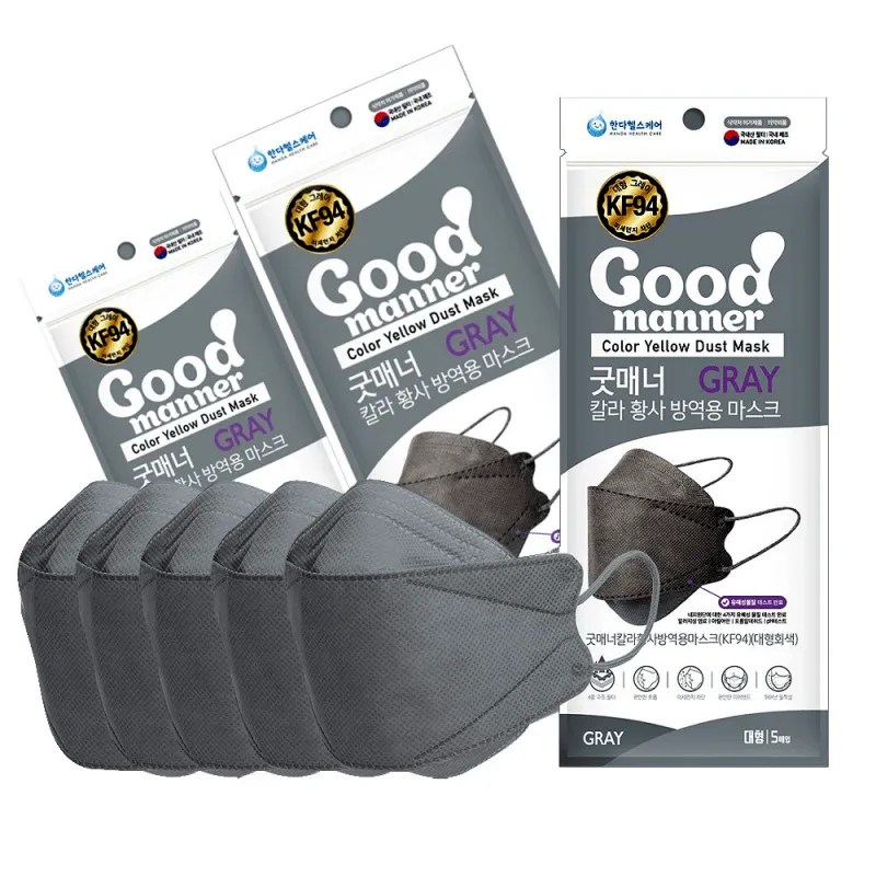 Good Manner KF94 Adult Mask Gray 200pcs FREE Shipping GOOD MANNER
