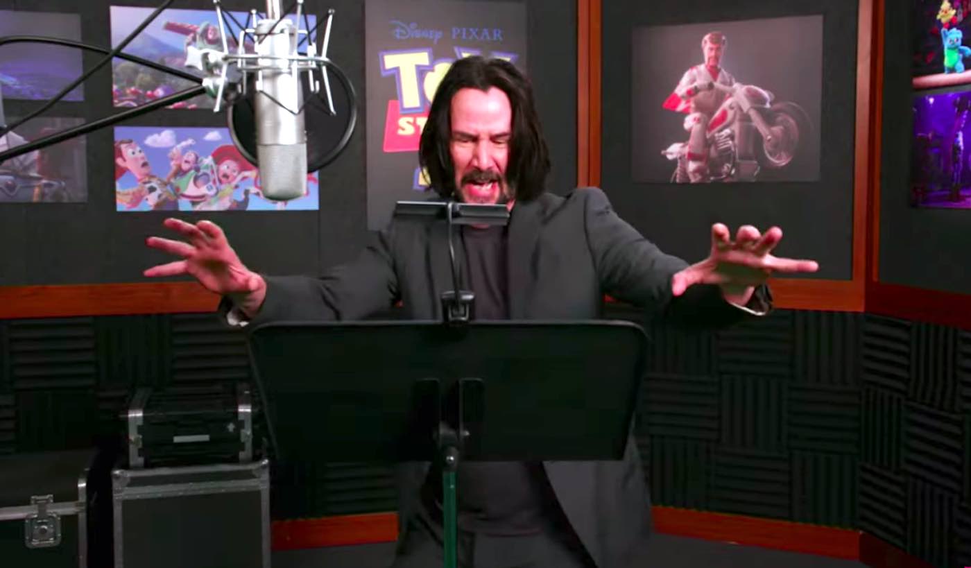 This Behindthescenes Footage Of Keanu Reeves Voicing New Toy Story