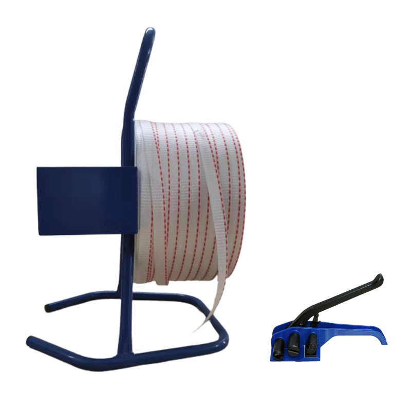 Strapping dispenser for woven strapping strapping tools and packing