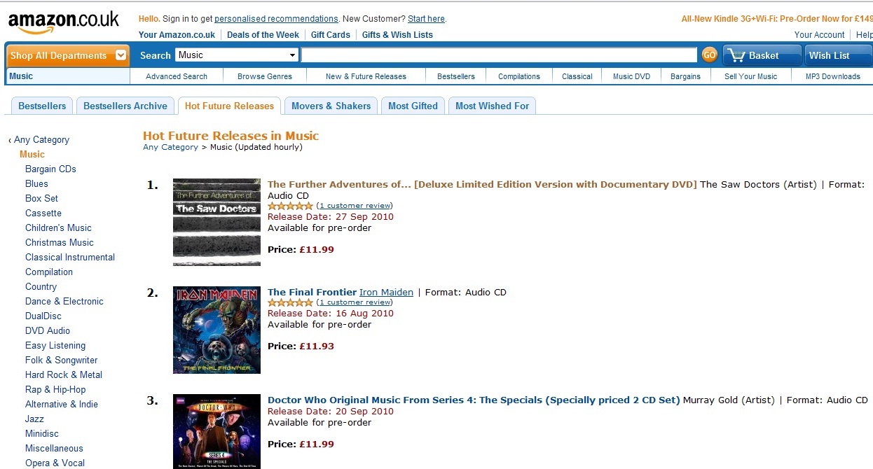 The Saw Doctors No.1 on Amazon PreOrder Charts! Good Seed PR & Marketing