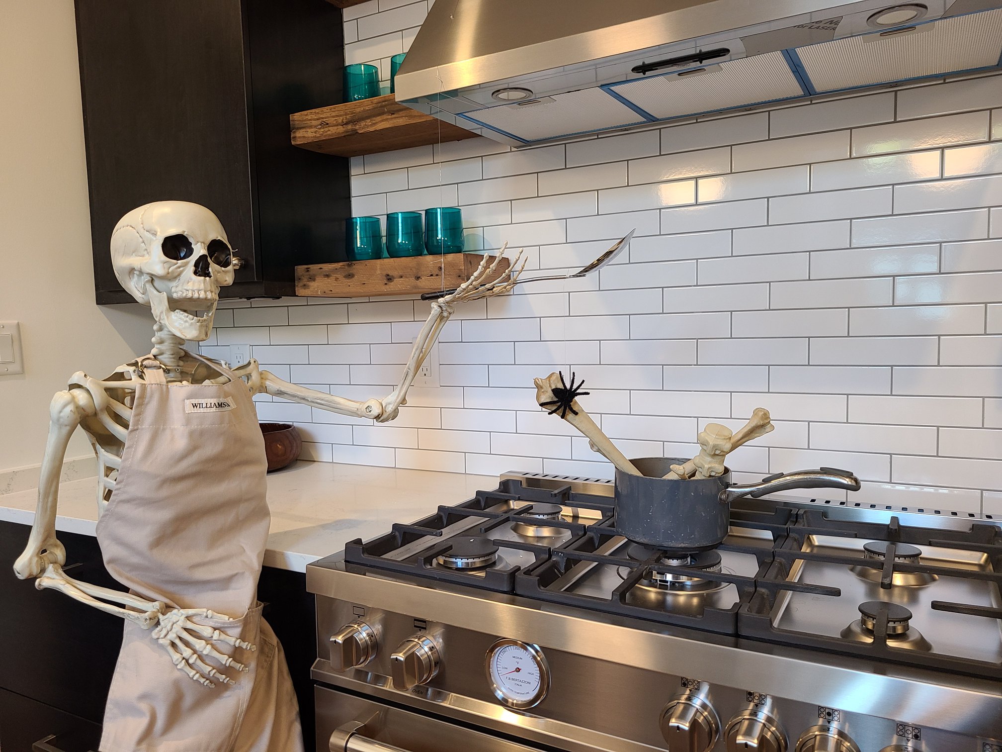 Estate agent fills her show homes with skeletons for Halloween and