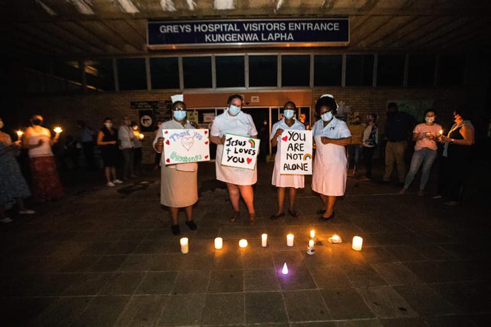 Community Honour Hospital Staff by Lighting Candles and Dancing