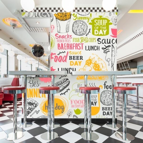 Wall mural decorative fast food