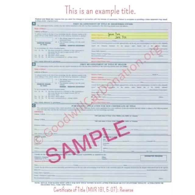 How to Sign Your North Carolina Titles Goodwill Car Donation