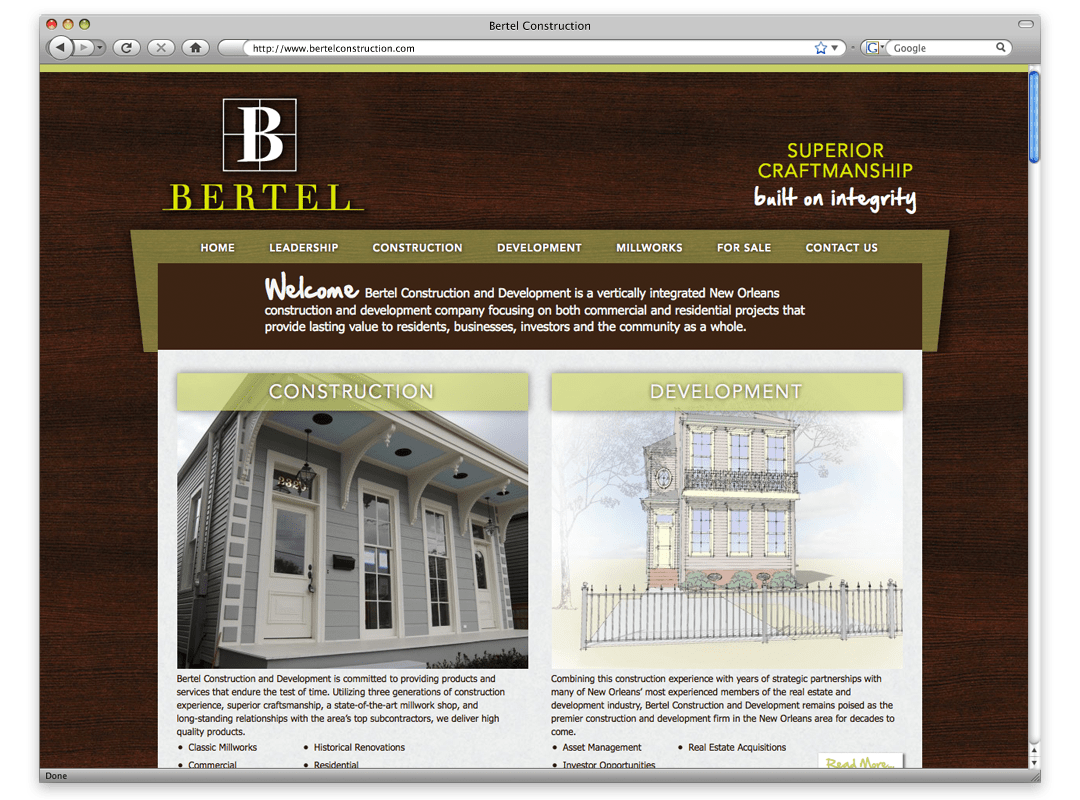 New Orleans Website Design Website Development Bertel Website