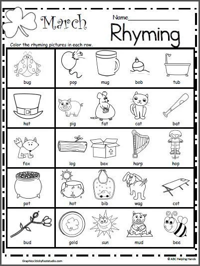 Rhyming Worksheets - Goodworksheets