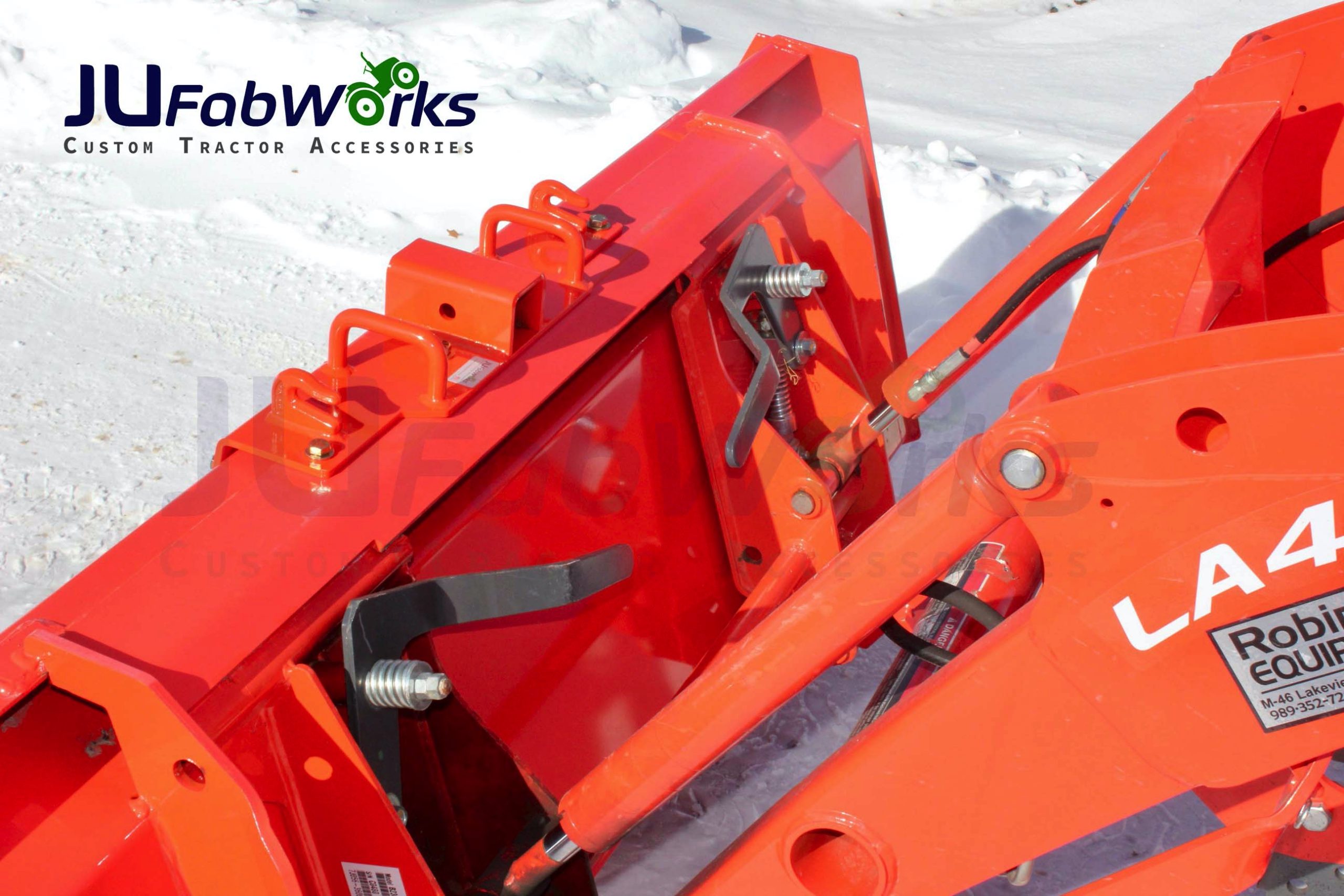 JU FabWorks BoltOn Grab Hooks, Plates for Kubota Bucket