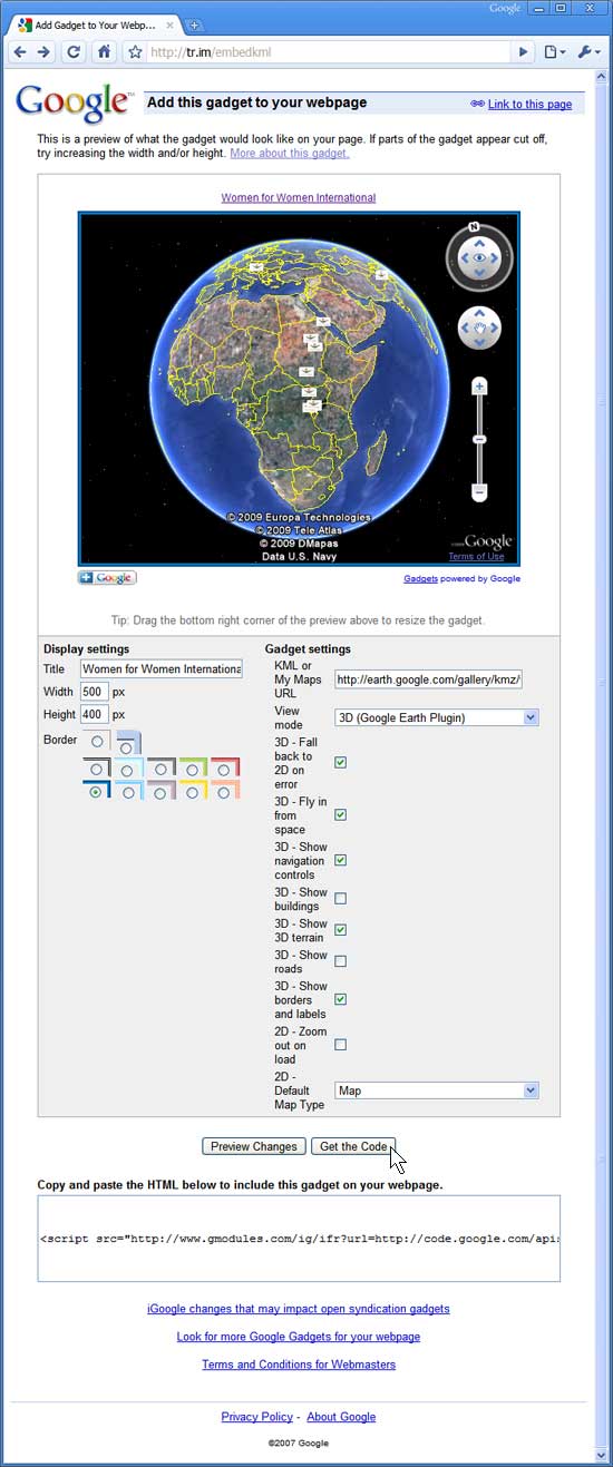 Embed Google Earth Plugin Embed KML or KMZ to Website or Blog