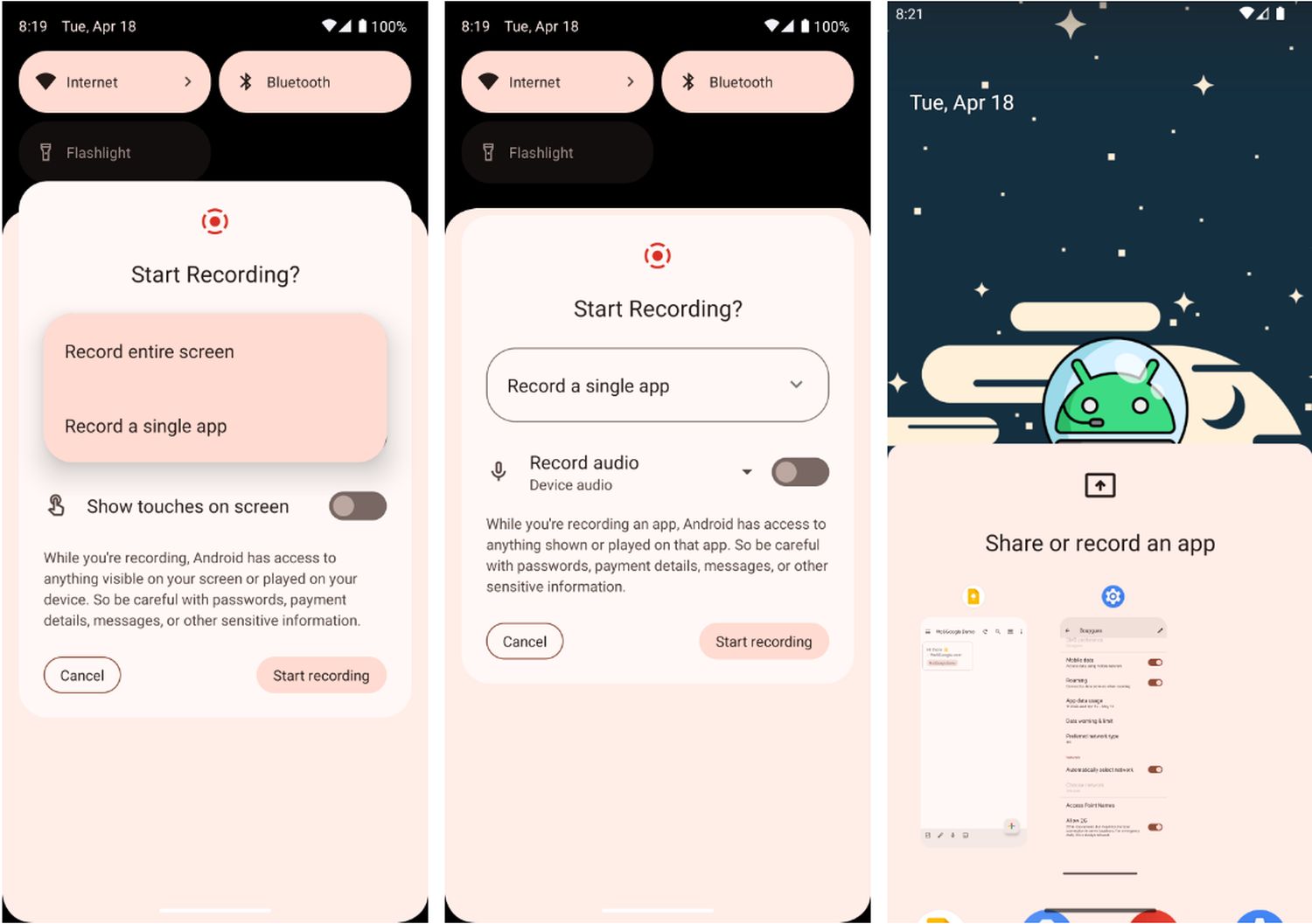 Android 14 Neue ScreencastFunktion kommt; einzelne App oder gesamtes