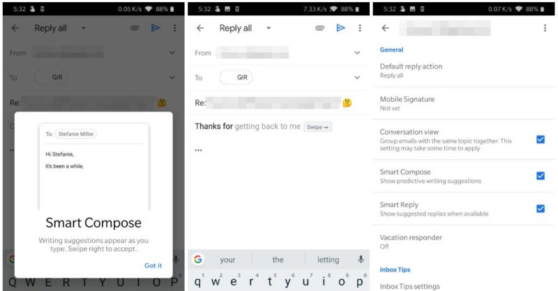 GMail Smart ComposeFunktion jetzt für alle Smartphones Künstliche