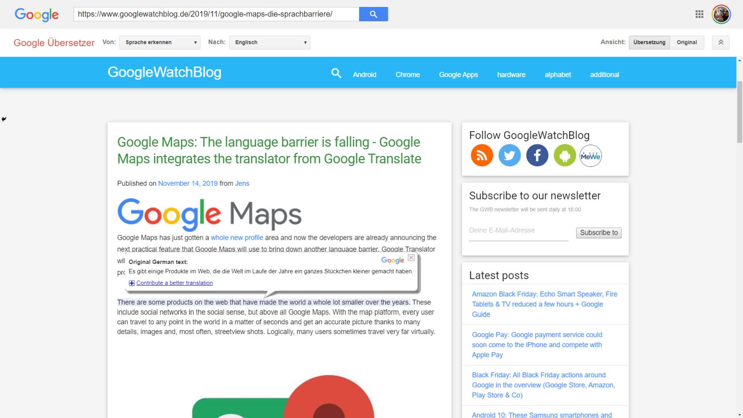 Google Translate So lassen sich ganze Webseiten mit dem Google