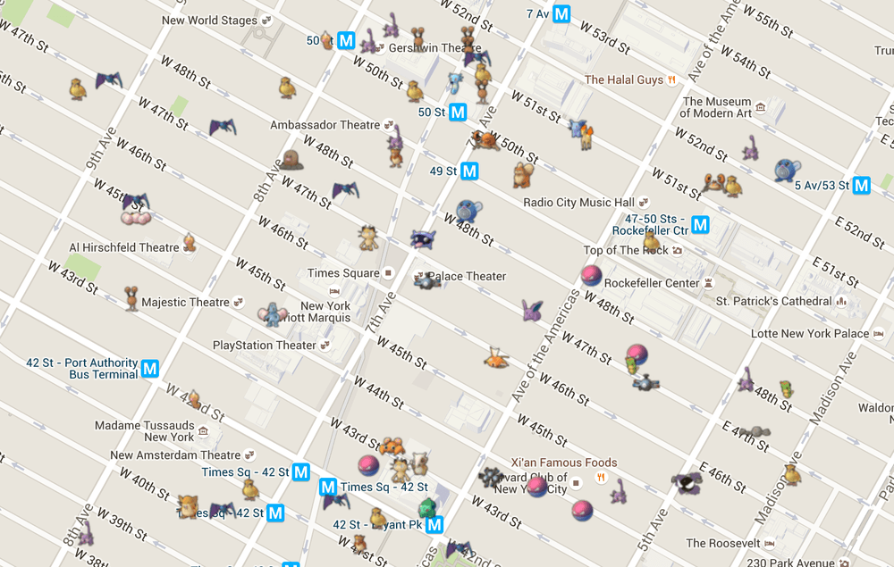 Pokémon GO Eine Google Map zeigt die Position aller versteckten PokémonMonster auf der Karte GWB