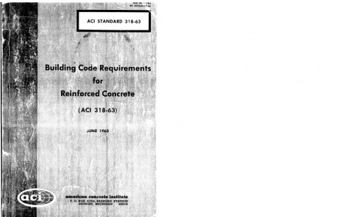 ACI 31863 Building Code Requirements for Reinforced Concrete